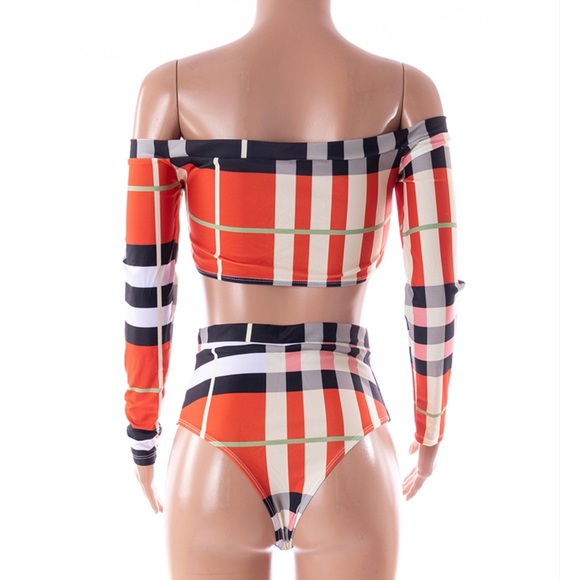 Lattice Printed 2pc Swimsuit Set - Picture 3 of 3